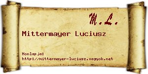 Mittermayer Luciusz névjegykártya